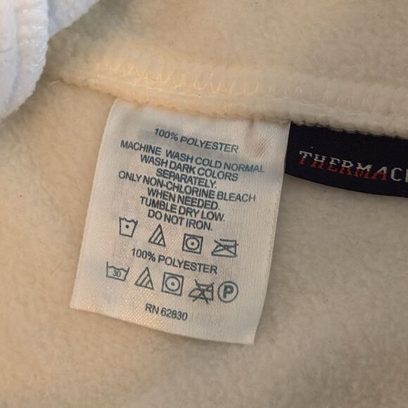 LANDS' END Full Zip White Fleece Jacket - Picture 4 of 12